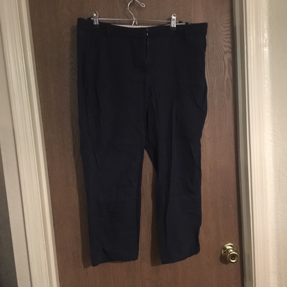 Jcrew navy cropped Tencel Pant